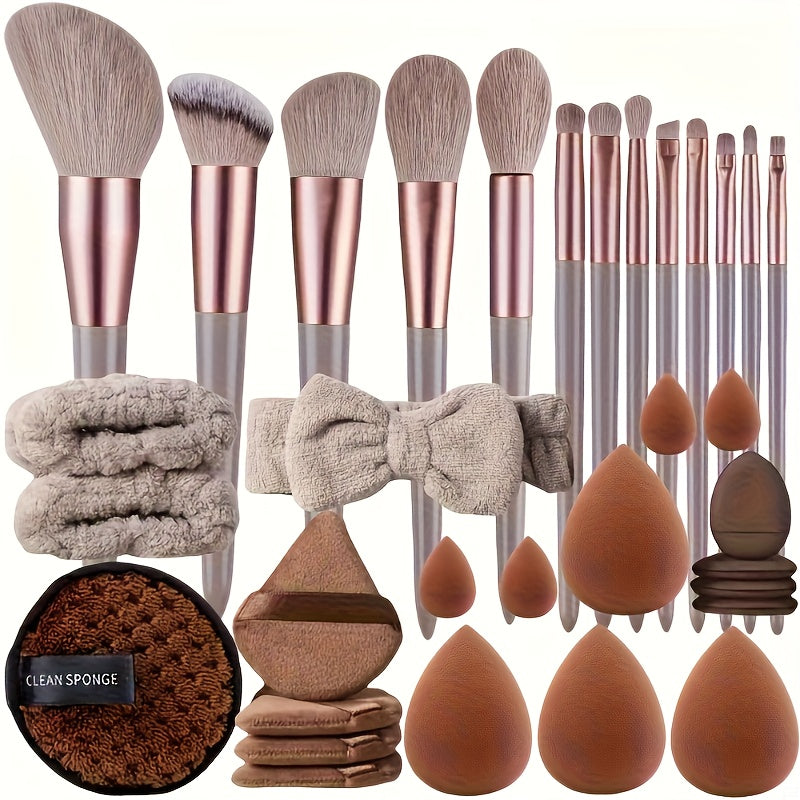 Luxury 13pc Makeup Brush Set Golden Soft All Skin Types